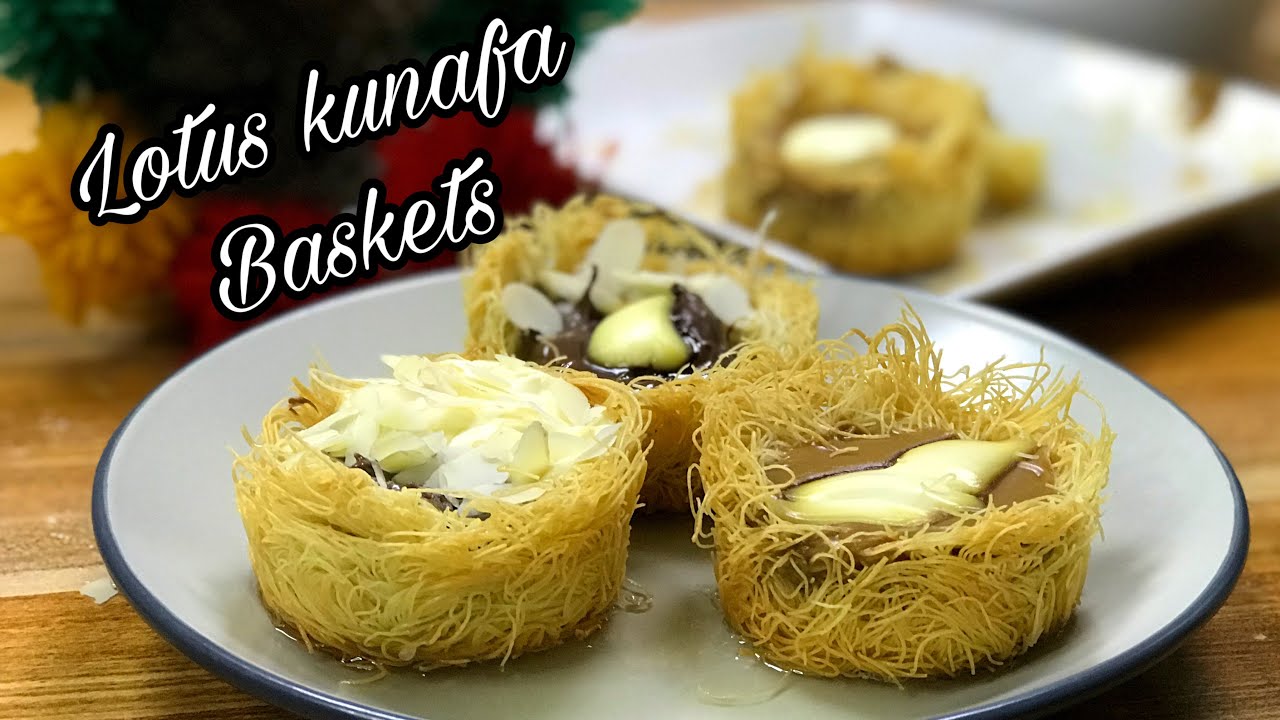 Baked Kunafa Baskets or cups کُنافہ with Lotus/Biscoff Urdu/Hindi