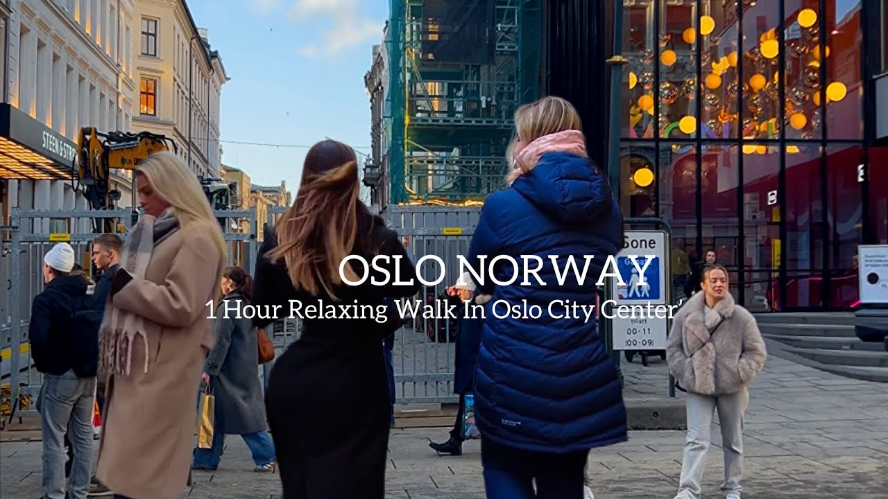 OSLO NORWAY, 1 Hour Relaxing Walk In Oslo City Center🇳🇴 Virtual Walking Tour! 4K/60ftp