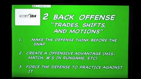 Trades, Shifts, Motions-2 Back/Offense 21/12 Personnel