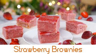 Strawberry Brownies / स्ट्रॉबेरी ब्राउनी by Yum 300 views 2 weeks ago 3 minutes, 23 seconds