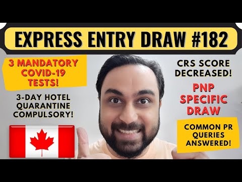 Express Entry Draw #182 For Canada PR | Canada PNP Draw | Dream Canada