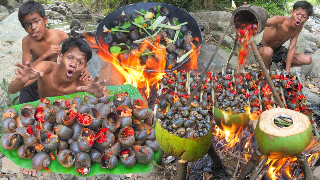 how to cook snail by survival in the rainforest