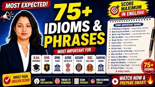 🚨 75+ Most Important Idioms & Phrases | B.Ed, DHS, DME, ADRE, SSC Exams 2026 #viral