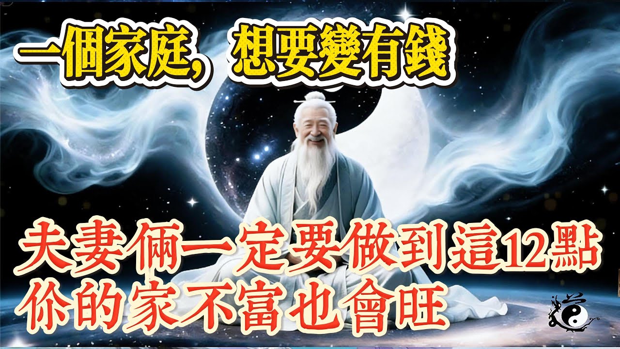 一個家想要有錢，夫妻倆一定要做到這12點