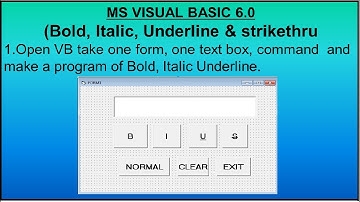 Microsoft Visual Basic II  Bold, Italic, Underline, Strikethrough and Normal Program in VB