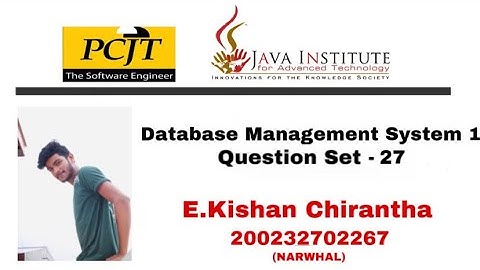 Question Set 27 | Database Management System | Kishan Chirantha | Java Institute