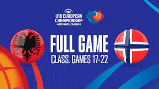 Albania v Norway | Full Basketball Game | FIBA U18 European Championship 2023
