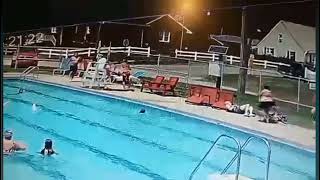 Man Flipped From Chair By (Dust Devil) At Public Pool