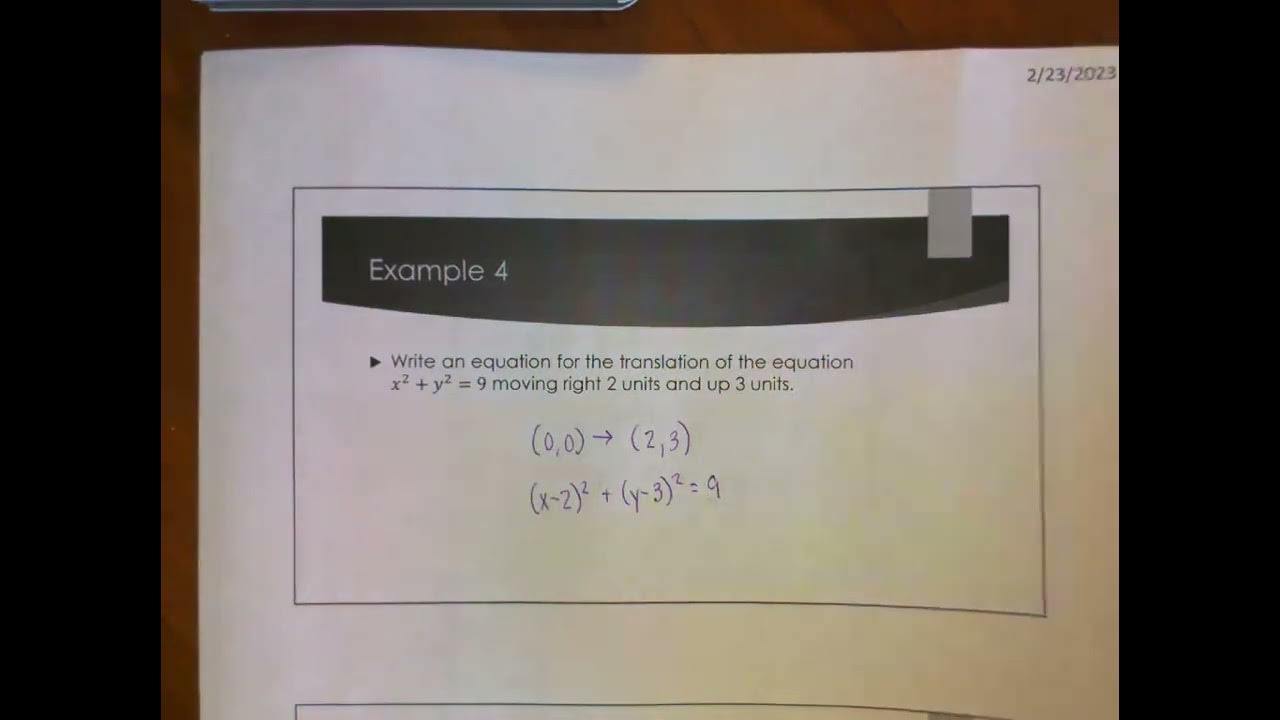 Algebra 2 Lesson 10.3 Circles YouTube