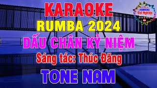 Dấu Chân Kỷ Niệm Karaoke Tone Nam Rumba 2024 Nhạc Sống || Karaoke Đại Nghiệp