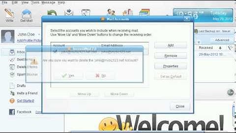 How to delete an email account in IncrediMail