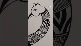 Easy Peacock Mehndi Art 🦚✨ | So satisfying to watch 😍 #shorts #art #drawing #mehndi