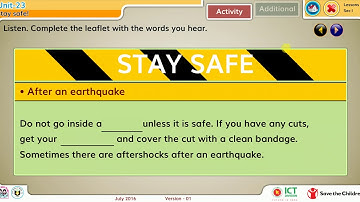 English class 5 | Unit 23 Lesson 6- 7// STAY SAFE