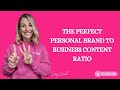 The Content Creation Sweet Spot Ratio