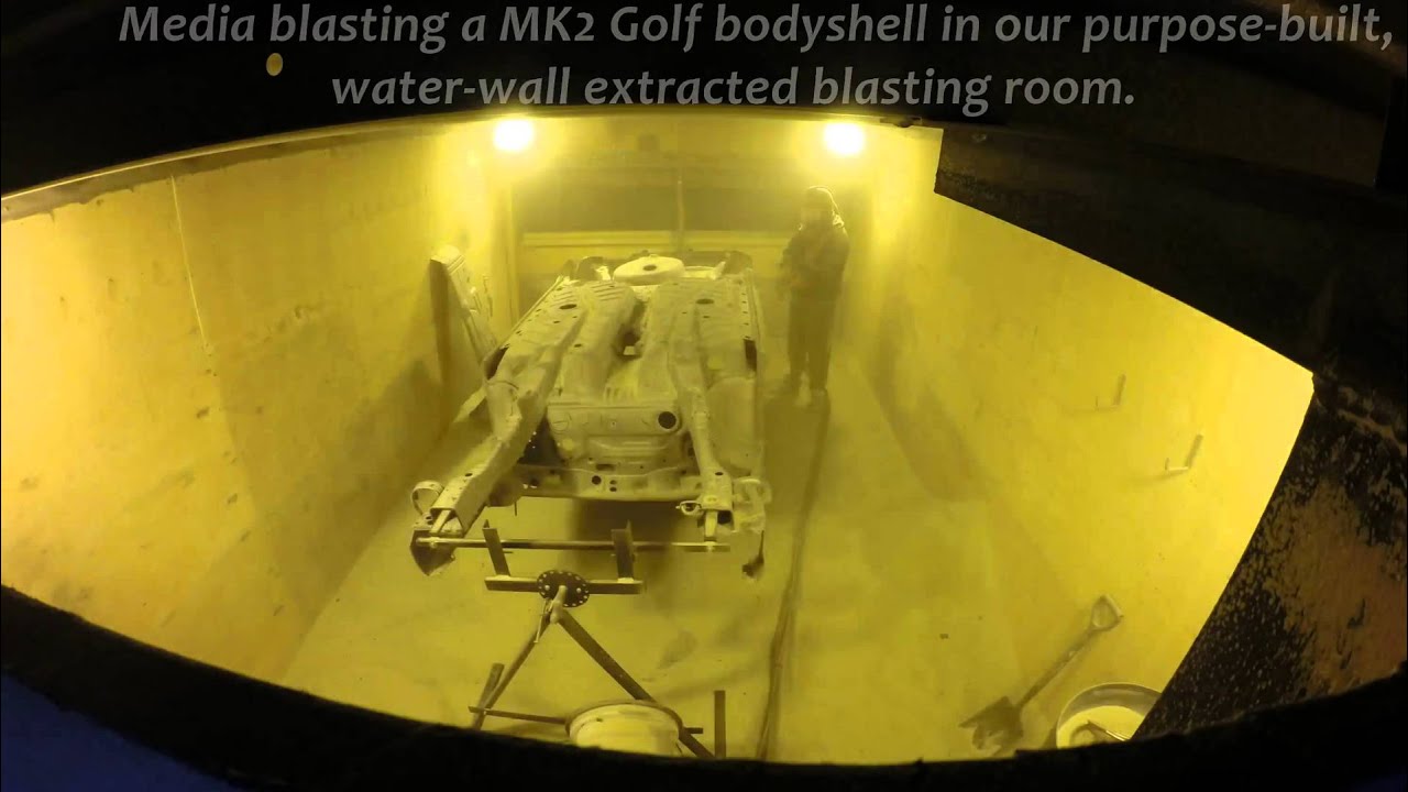 Car Bodyshell Media Blasting at Retropower, UK - YouTube