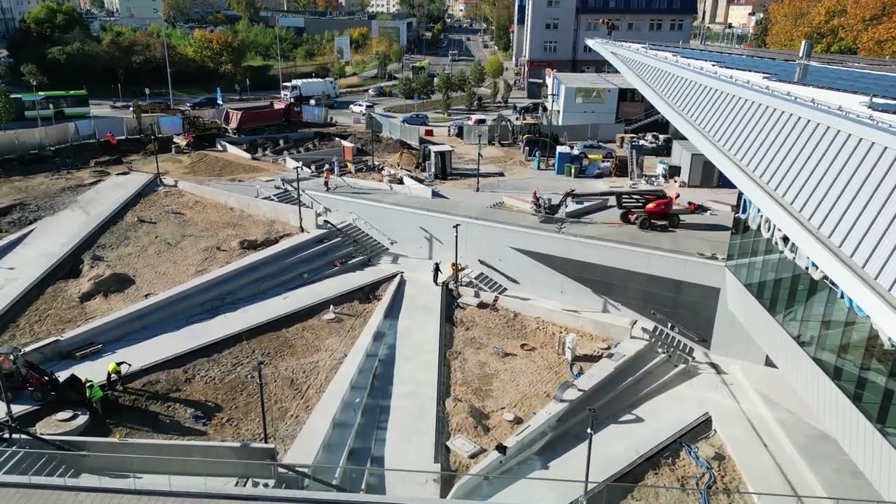 Dworzec PKP - Olsztyn Główny ( Budowa ) 18.10.2024. 4K  dron dji mini 3 pro