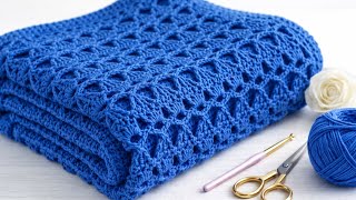 NEVER SEEN BEFORE 🧶 HOW To Crochet An Elegant Top Blanket & Sweater Stitch 💙Easy Crochet Tutorial