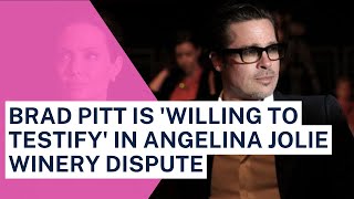 Brad Pitt Is 'Willing to Testify' in Angelina Jolie Winery Dispute