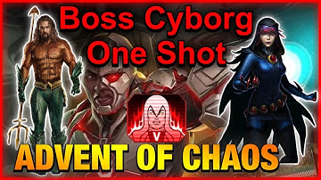 KOAAM and Raven vs Boss Cyborg One Shot + Rewards | Advent of Chaos Heroic 5 | Injustice 2 Mobile