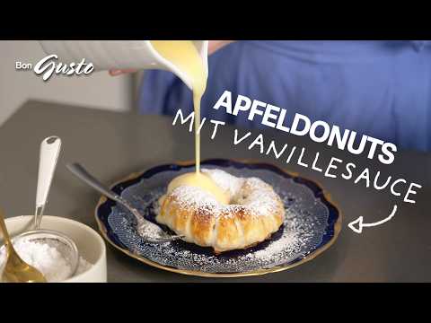 Apfel-Donuts mit Blätterteig