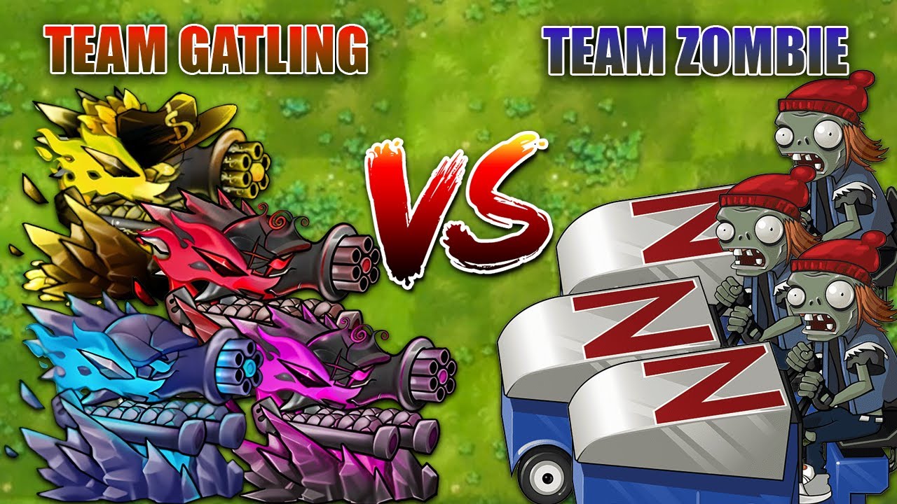 PVZ 1 Fusion 2.5 Challenge -Team SUPER Gatling VS Team Ultimate Zombie ...