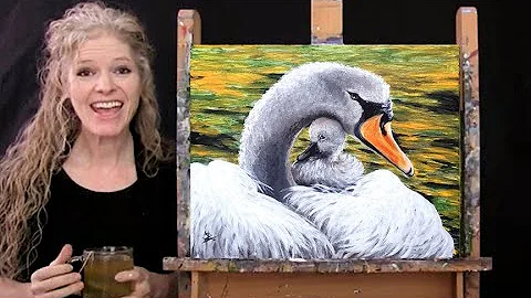 Learn How to Paint MOM AND BABY SWAN with Acrylic ...