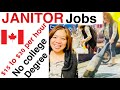 JANITOR JOBS IN CANADA,no college degree/in-demand jobs/Sarah buyucan