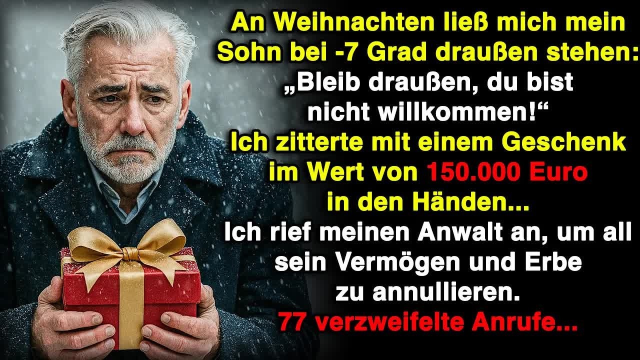 An Weihnachten ließ mich mein Sohn in der Kälte stehen – „Bleib draußen, du bist nicht willkomme