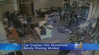 Car Slams Into Salon