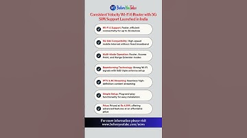 Consistent Velocity Wi Fi 6 Router with 5G SIM Support Launched in India | #wifi #newlaunch #router