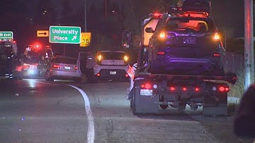 WSDOT trucks struck in series of crashes on I-5 in Tacoma