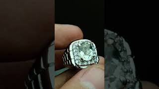 Natural Prasiolite Cutting High Quality Ring Alpaka Crome Mewah Uk 16-17