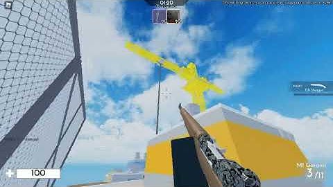 guy camps on top the crane on dizzy map (Roblox Arsenal)