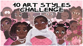 10 ART STYLES CHALLENGE!! (jelly art style, Monster High, South Park & more)