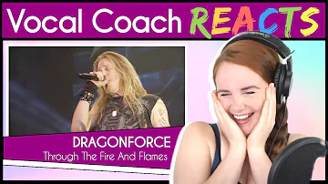 Vocal Coach reacts to DragonForce - Through The Fire And Flames (Marc Hudson Live)