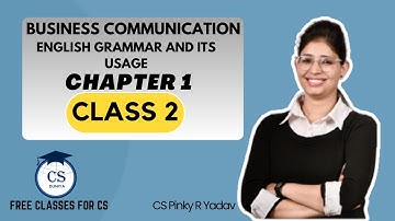 CSEET l Business Communication l Eng. Grammar Usage lChapter 1(Class 2) l  #cseet #cspinkyryadav #cs