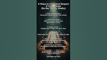 Tommy Shelby Psychology: How Quiet People Earn Respect #psychology #MindsetShift #LifeWisdom #facts