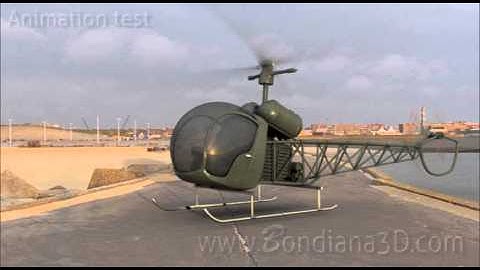Animation Test. Helicopter Bell-47 by Bondiana 3D Studio and Models.
