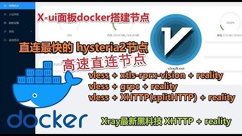 【歇斯底里2与reality节点搭建】使用docker搭建直连最快的hysteria2协议节点与xray的reality协议节点与xray最新黑科技xhttp传输协议 无需域名科学上网高速歇斯底里2