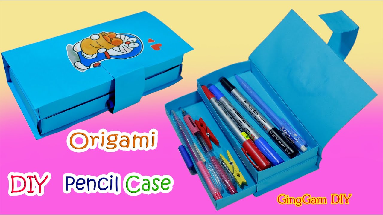 Origami/DIY  Pencil Case พับกล่องดินสอ 2 ชั้น