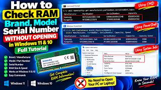 How to Check RAM Brand, Model, Serial Number WITHOUT OPENING in Windows 11 & 10