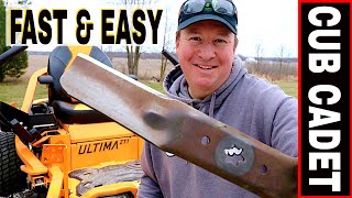 HOW TO CHANGE BLADES ON A CUB CADET ULTIMA ZT1 MOWER EASY TO DO!