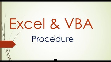 Sub Procedure in VBA|Procedure in Excel VBA