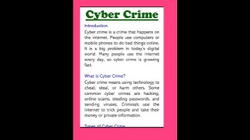 Cyber Crime Essay in English 215 Words Paragraph