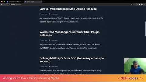 Ep 01 - Adding search to our Gatsby site using Algolia