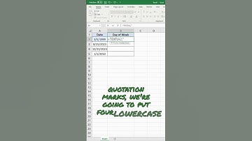 Day of the Week Formula in Excel