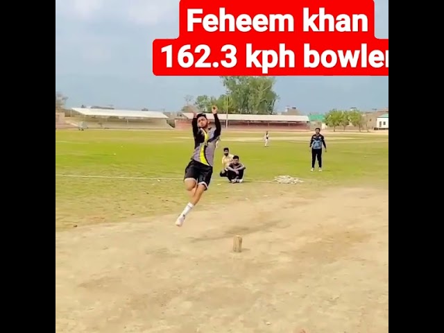 Faheem khan 162.3 kph Fastest bowler of World || Faheem khan fastest bowler class=