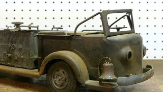 Rusty  and Burned 1950's Doepke Fire Truck  Restoration