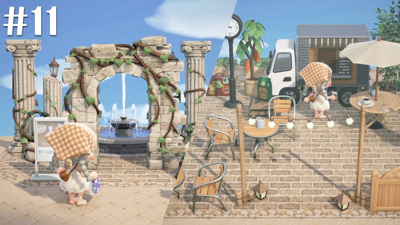 모동숲 유럽풍 #11 옷가게, 교차로, 커피트럭 꾸미기!/Animal Crossing New Horizons - Youtube