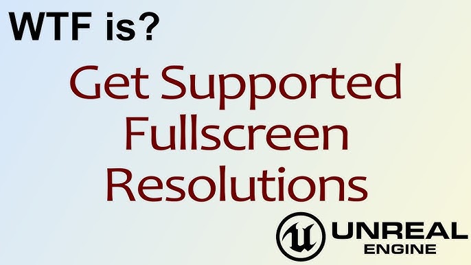 How do I make the game go full-screen? : r/unrealengine